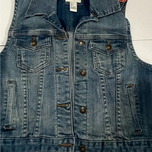 Forever 21 Paisley Denim Vest sz Small - Picture 2 of 6